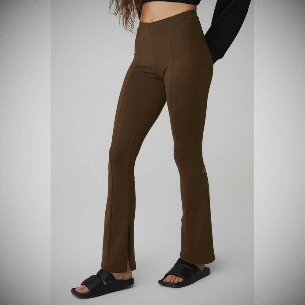 Alo Yoga High-Taille Zip It Flare Leggings Damen Kaffee | LXVHJR328