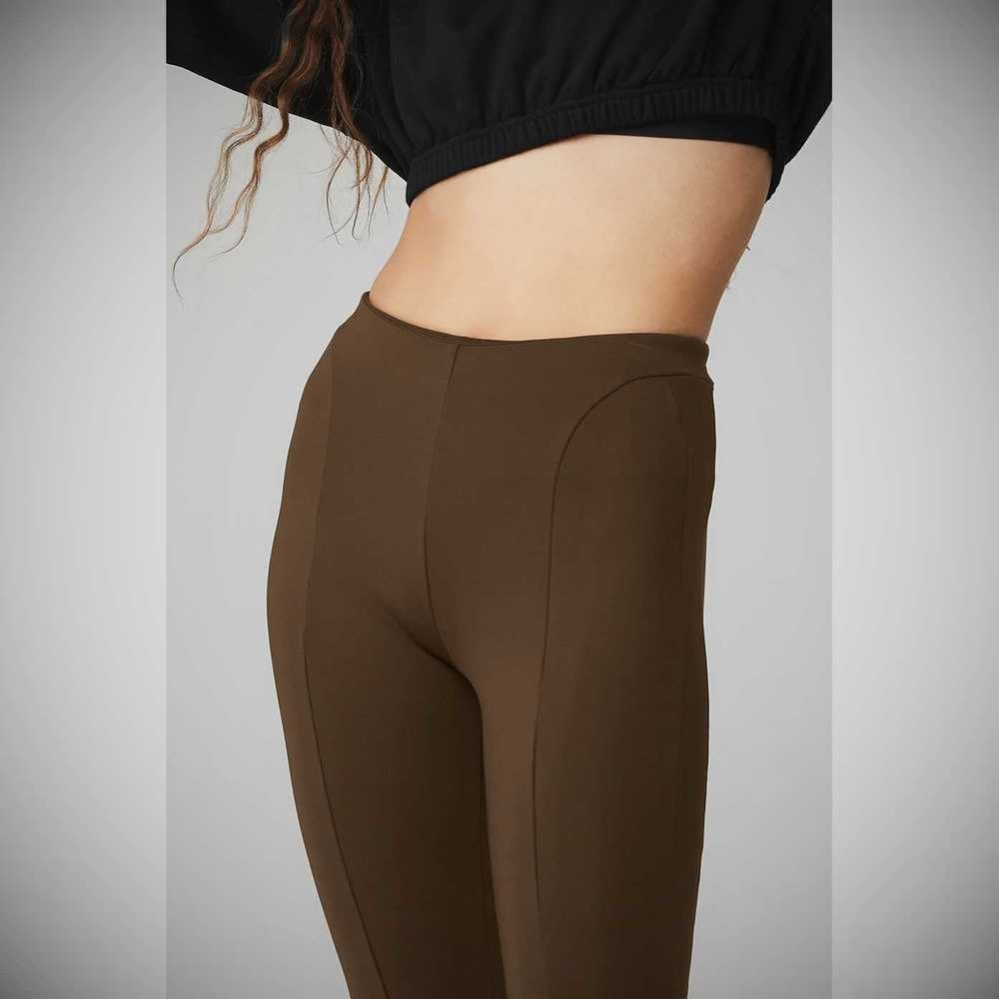 Alo Yoga High-Taille Zip It Flare Leggings Damen Kaffee | LXVHJR328