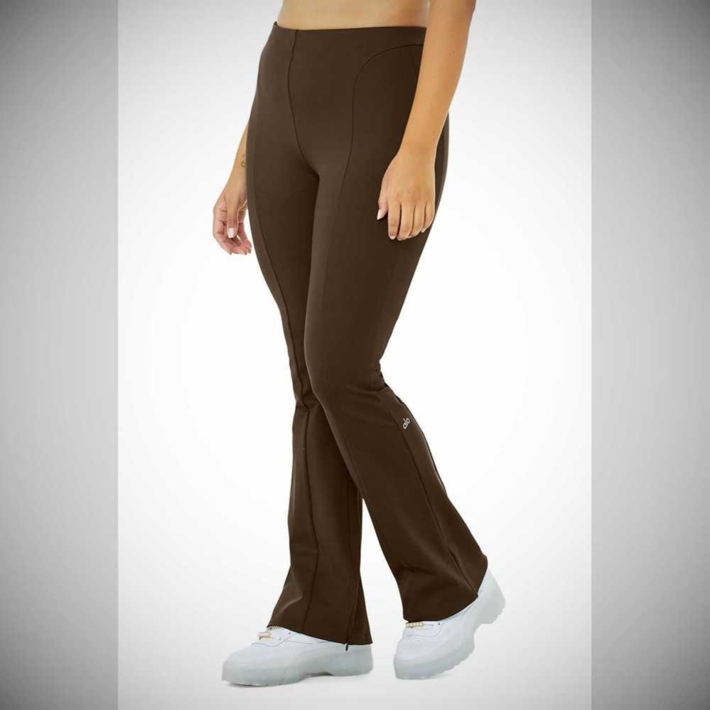 Alo Yoga High-Taille Zip It Flare Leggings Damen Kaffee | LXVHJR328