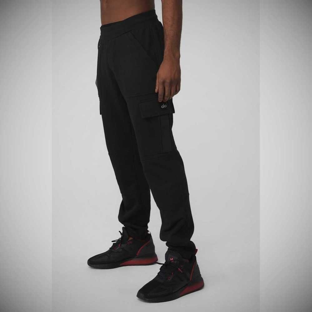 Alo Yoga Highline Cargo Sweathose Herren Schwarz | UBXQWN679