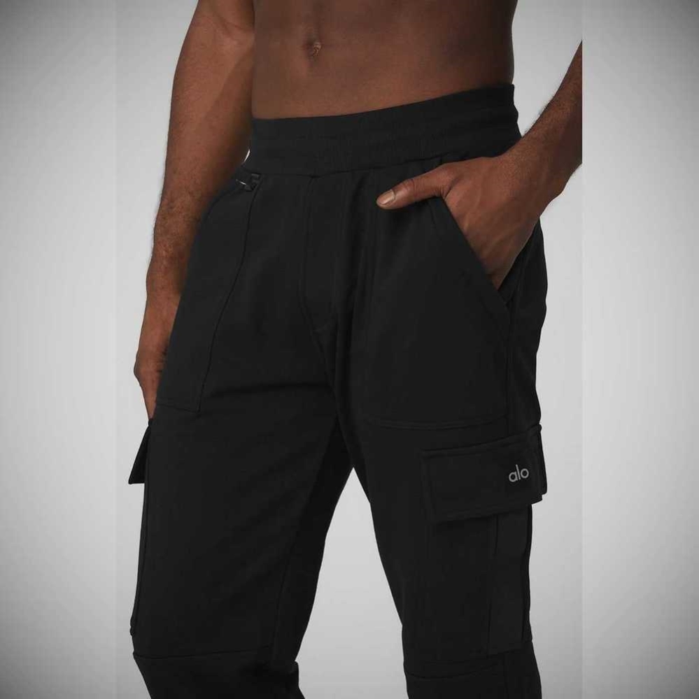 Alo Yoga Highline Cargo Sweathose Herren Schwarz | UBXQWN679