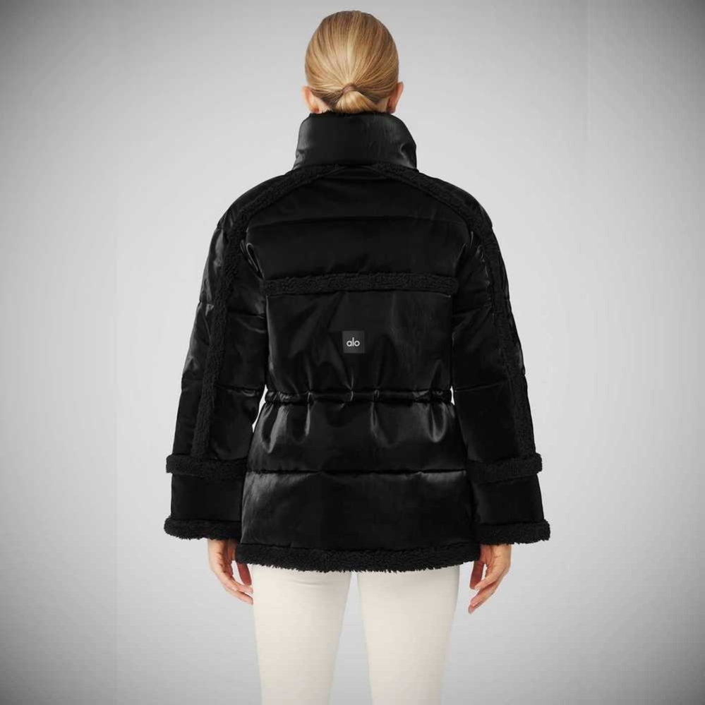 Alo Yoga Ice Breaker Puffer Jacke Damen Schwarz | ILTDUQ042