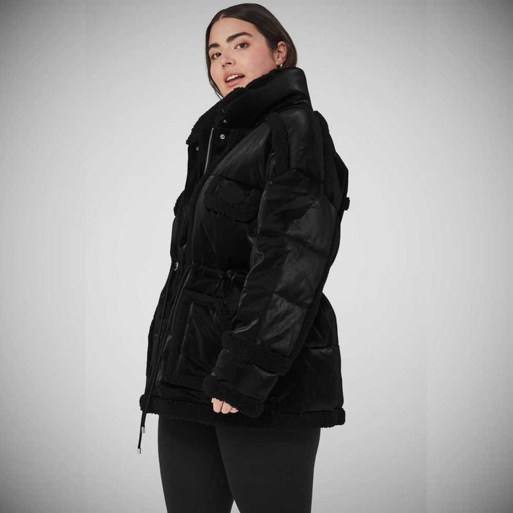 Alo Yoga Ice Breaker Puffer Jacke Damen Schwarz | ILTDUQ042