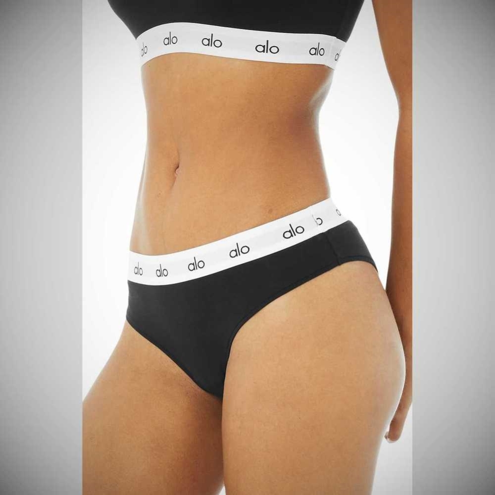 Alo Yoga Icon Cheeky Unterwäsche Damen Schwarz | HANPSG657