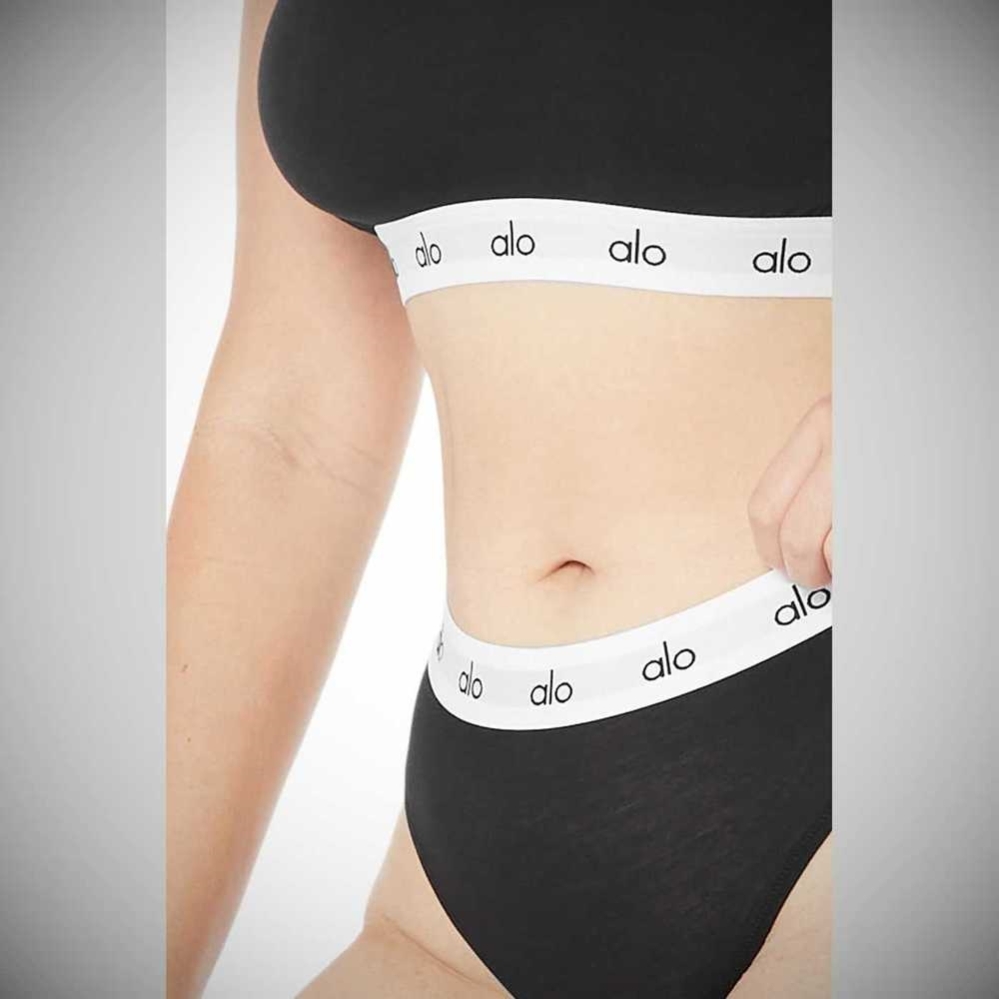 Alo Yoga Icon Cheeky Unterwäsche Damen Schwarz | HANPSG657