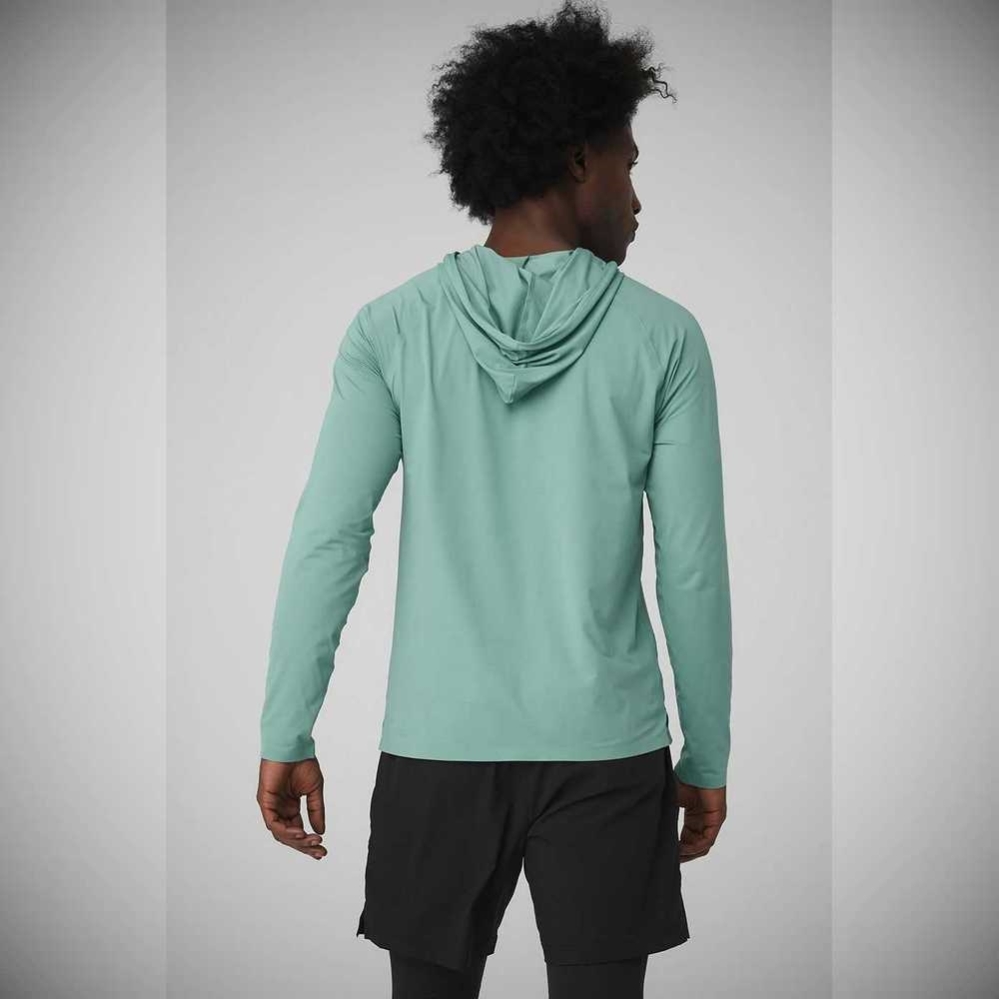 Alo Yoga Idol Mit Kapuze Runner Hoodie Herren Blau | CHJDWZ912