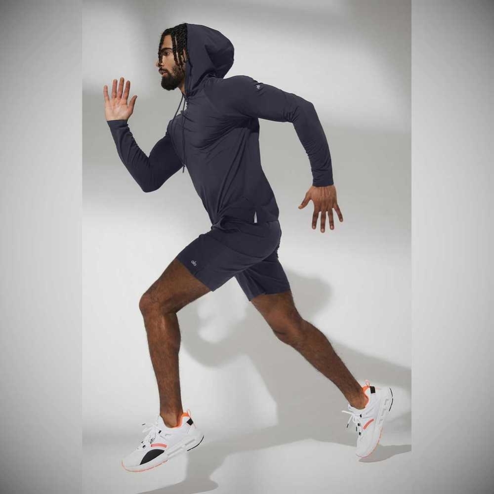 Alo Yoga Idol Mit Kapuze Runner Hoodie Herren Dunkelnavy | KZXUFV403