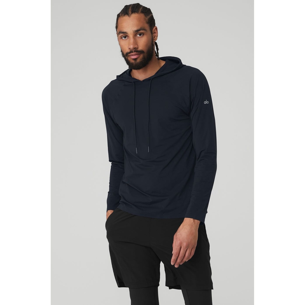 Alo Yoga Idol Mit Kapuze Runner Hoodie Herren Dunkelnavy | KZXUFV403