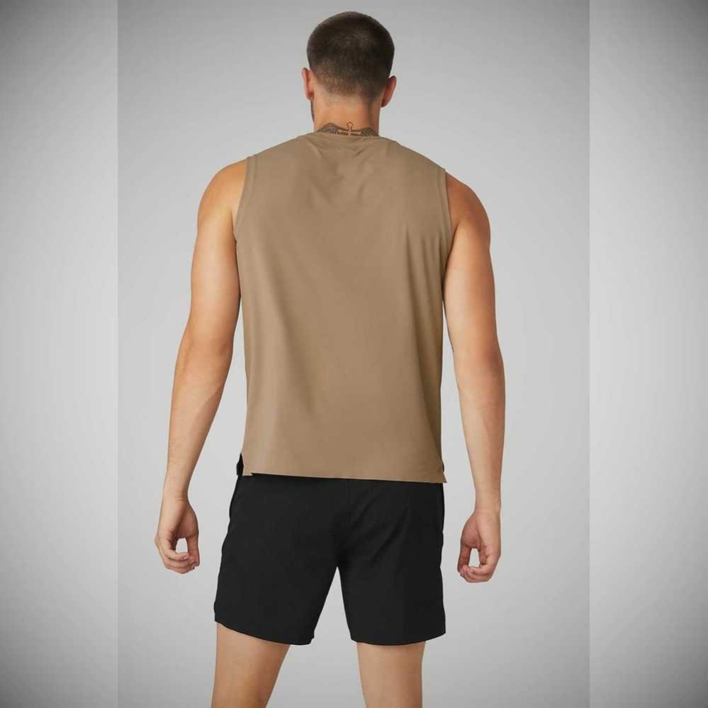 Alo Yoga Idol Performance Muskelshirt Herren Braun | VLPHAB261