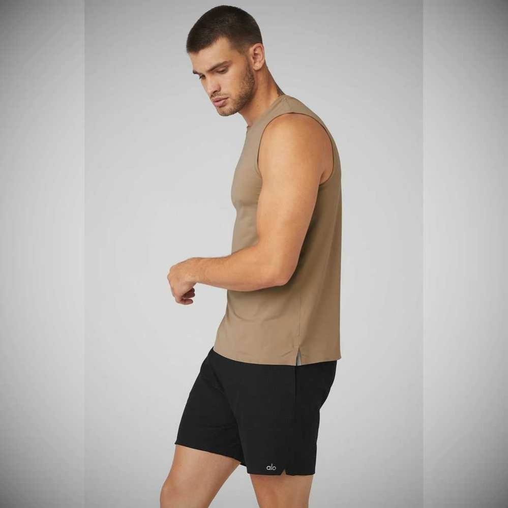 Alo Yoga Idol Performance Muskelshirt Herren Braun | VLPHAB261