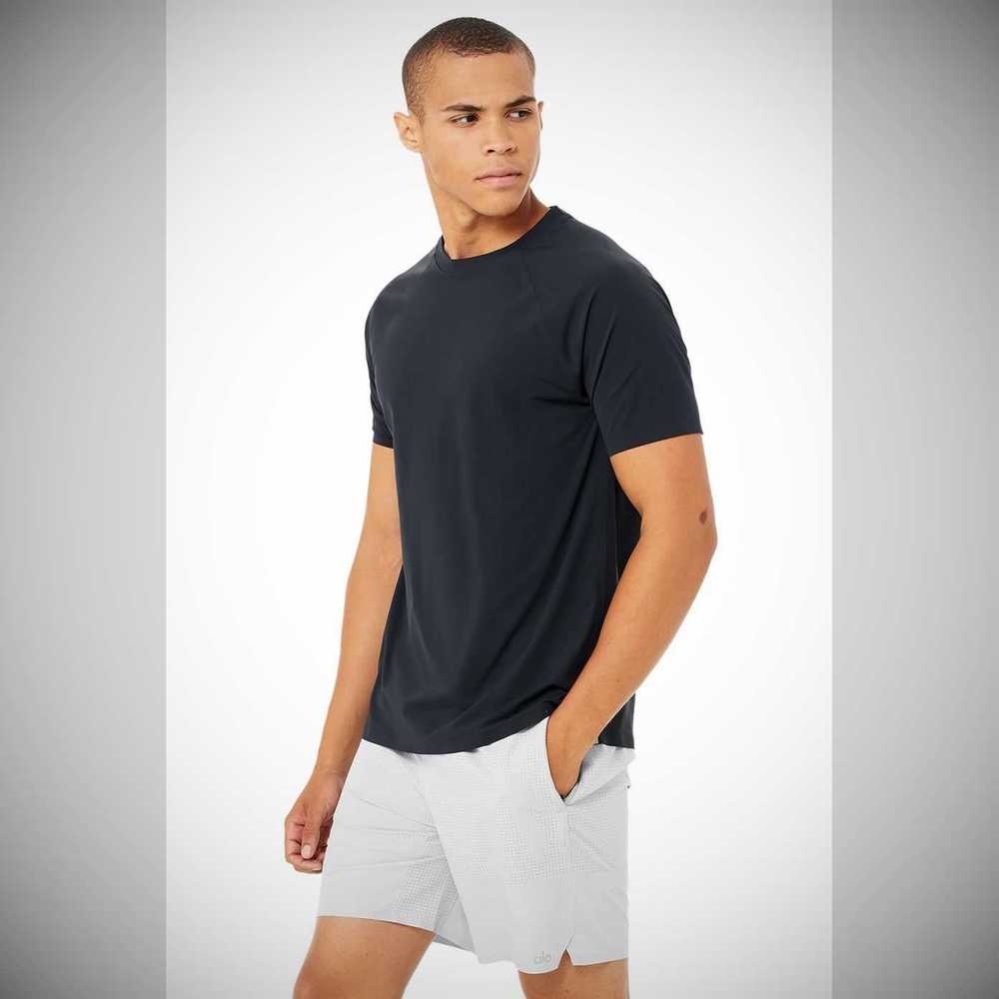 Alo Yoga Idol Performance Tee Short Sleeve Herren Dunkelnavy | LYQNST712