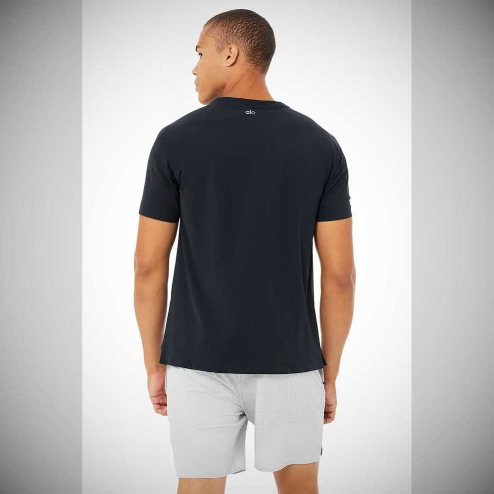 Alo Yoga Idol Performance Tee Short Sleeve Herren Dunkelnavy | LYQNST712