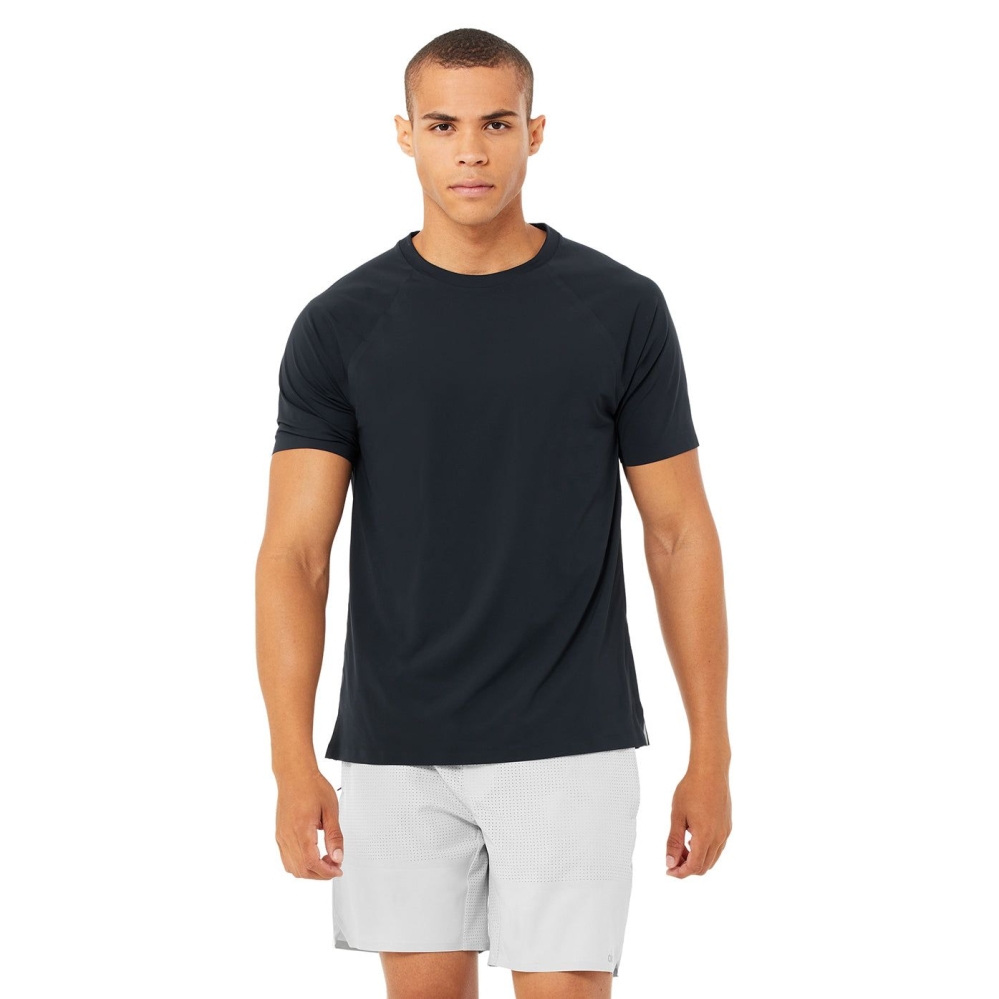 Alo Yoga Idol Performance Tee Short Sleeve Herren Dunkelnavy | LYQNST712