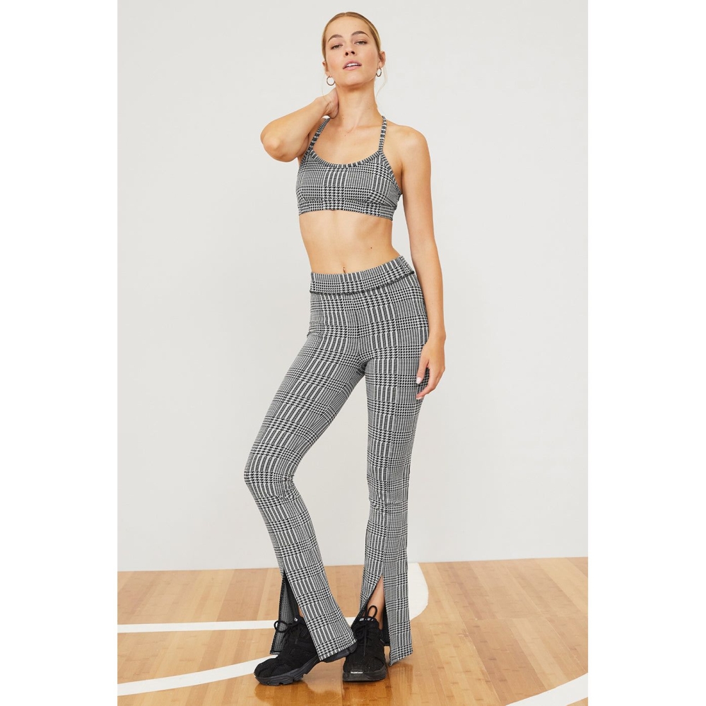 Alo Yoga Jacquard High-Taille Glenplaid Flutter Leggings Damen Silber Schwarz | AOUFKB169