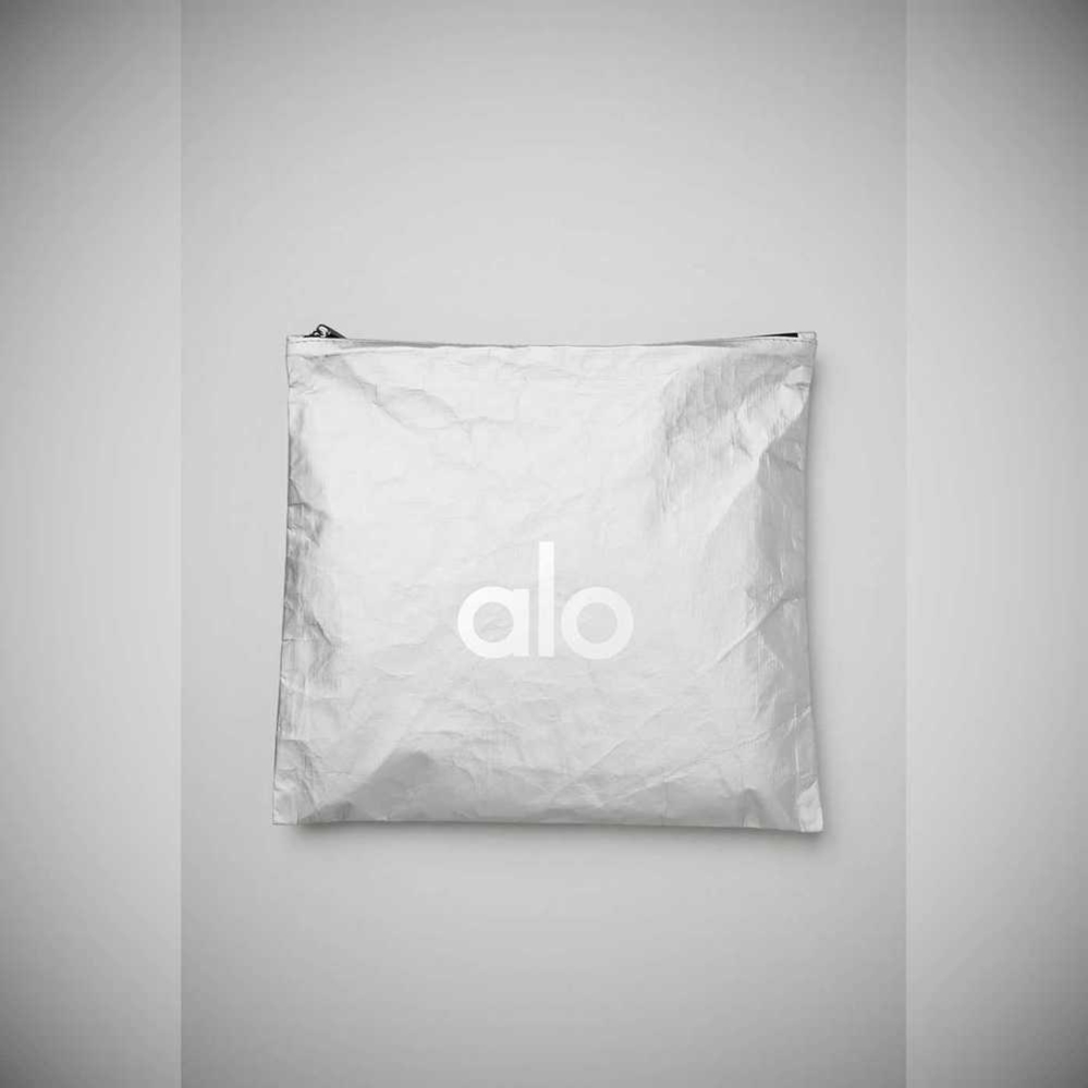 Alo Yoga Keep It Dry Fitness Zip Pouch Tasche Damen Silber | QPUXZS497