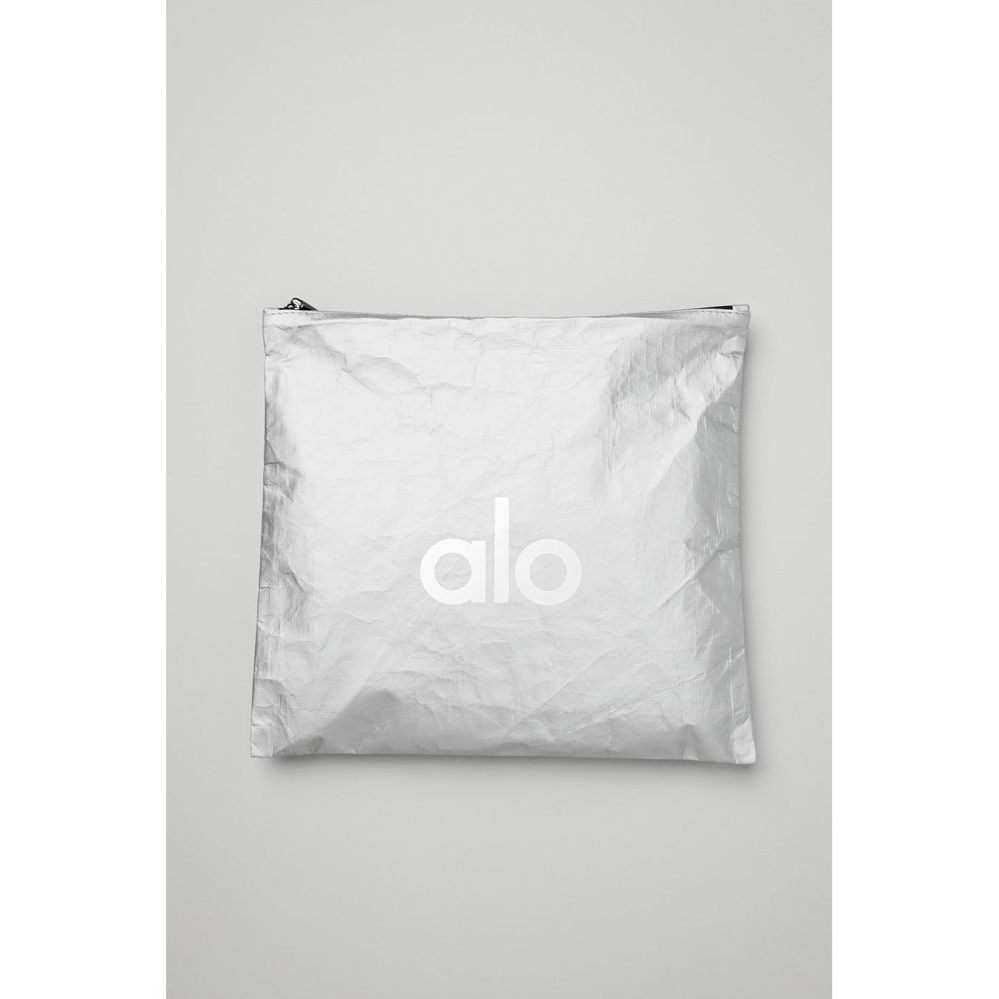 Alo Yoga Keep It Dry Fitness Zip Pouch Tasche Damen Silber | QPUXZS497