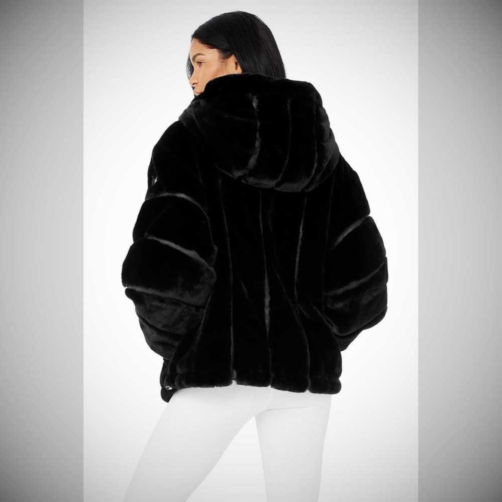 Alo Yoga Knock Out Faux Fur Jacke Damen Schwarz | FATLMD315