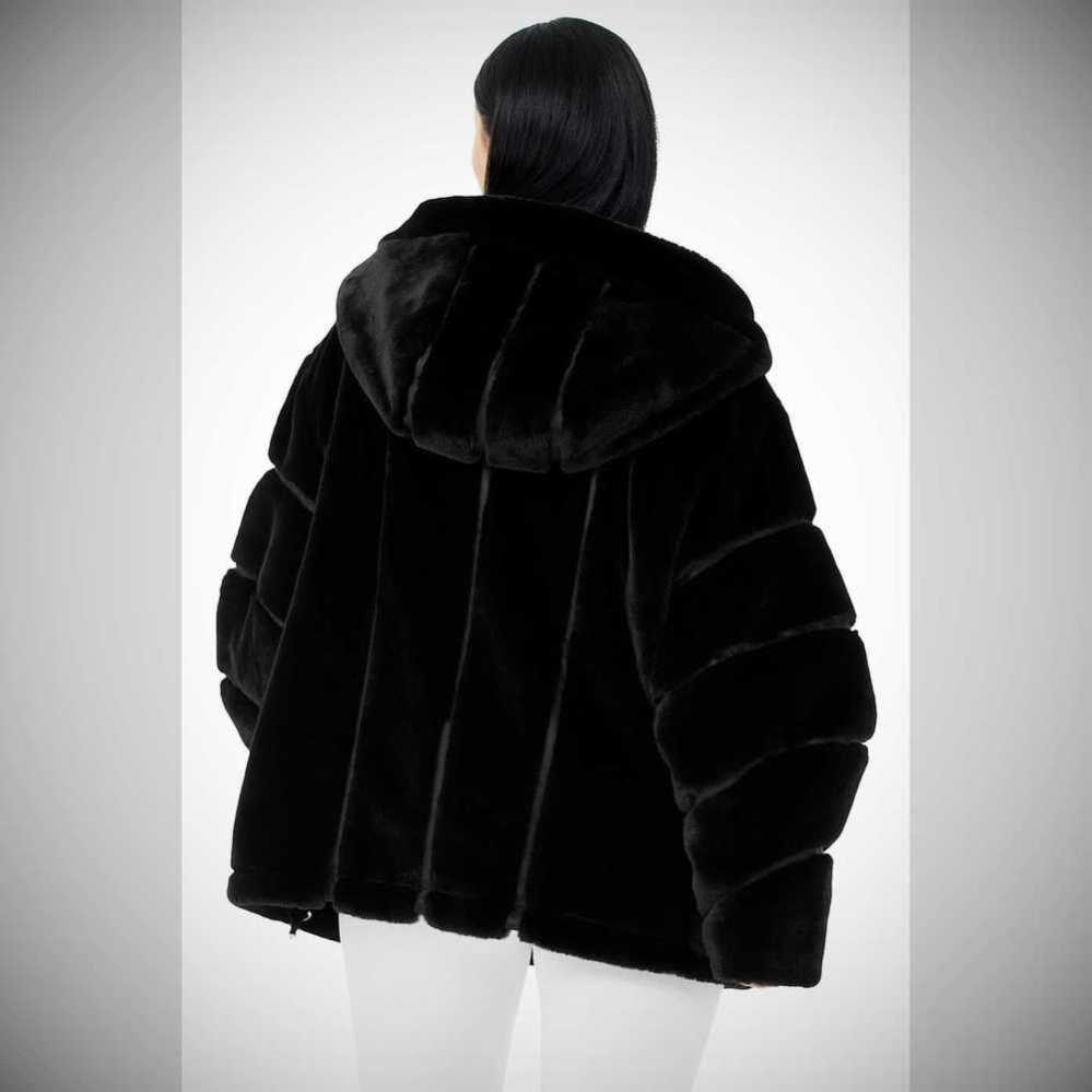 Alo Yoga Knock Out Faux Fur Jacke Damen Schwarz | FATLMD315