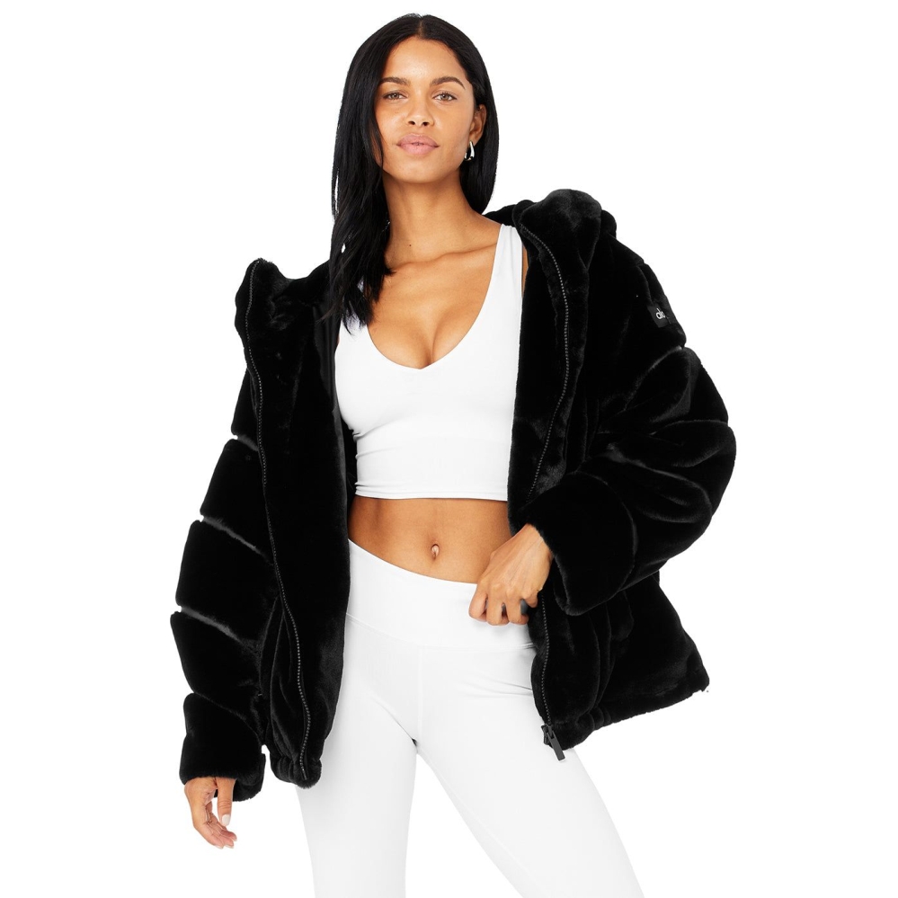 Alo Yoga Knock Out Faux Fur Jacke Damen Schwarz | FATLMD315