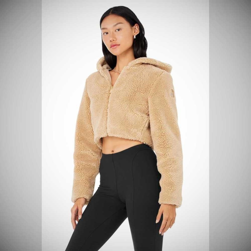 Alo Yoga LA Sherpa Jacke Damen Camel | MTWUVA963