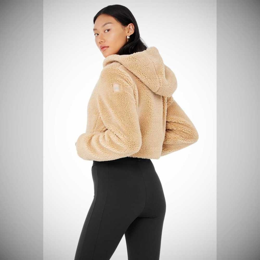 Alo Yoga LA Sherpa Jacke Damen Camel | MTWUVA963