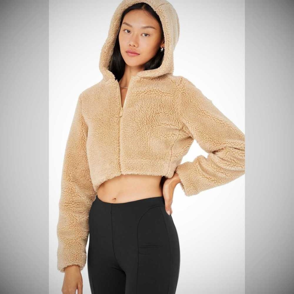 Alo Yoga LA Sherpa Jacke Damen Camel | MTWUVA963