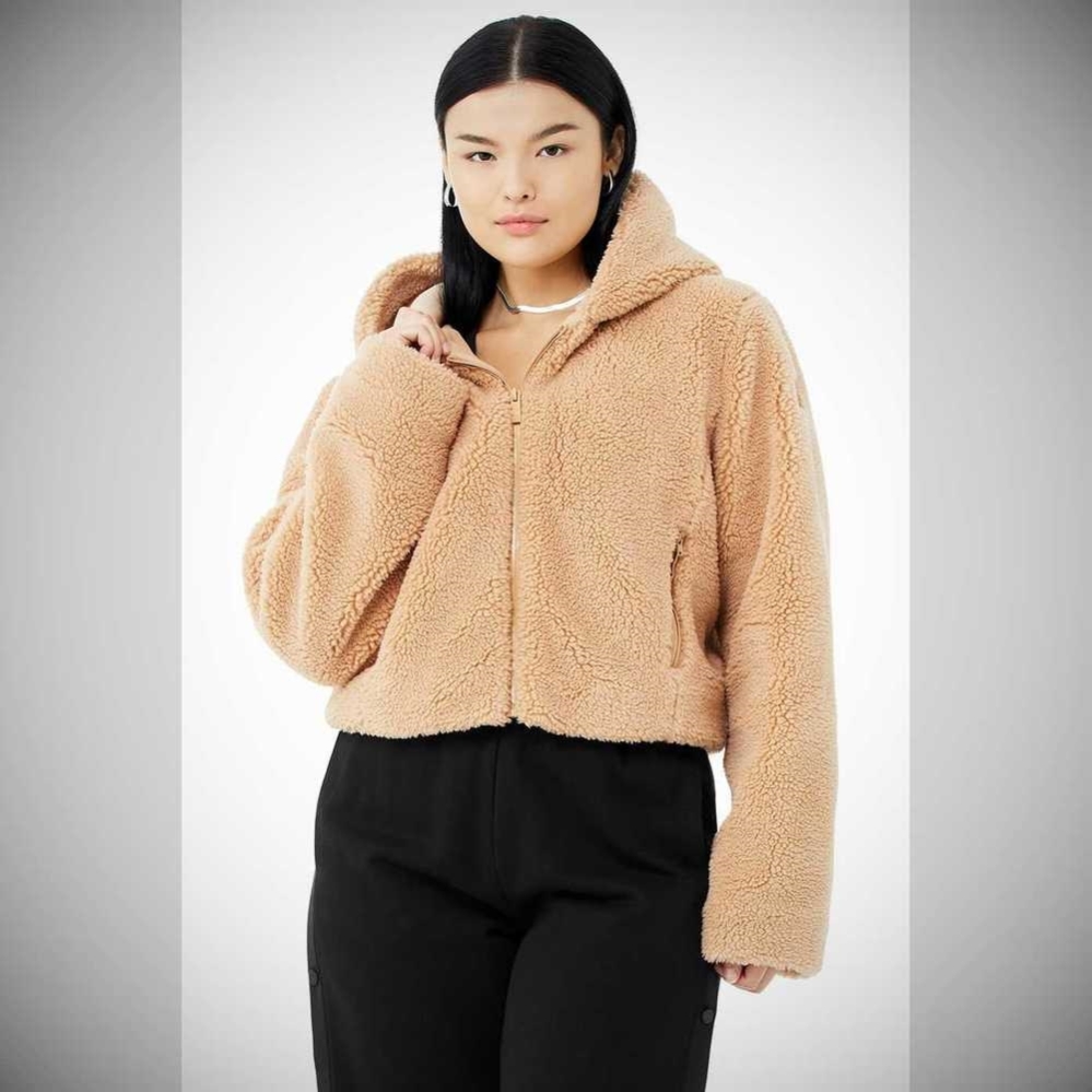 Alo Yoga LA Sherpa Jacke Damen Camel | MTWUVA963