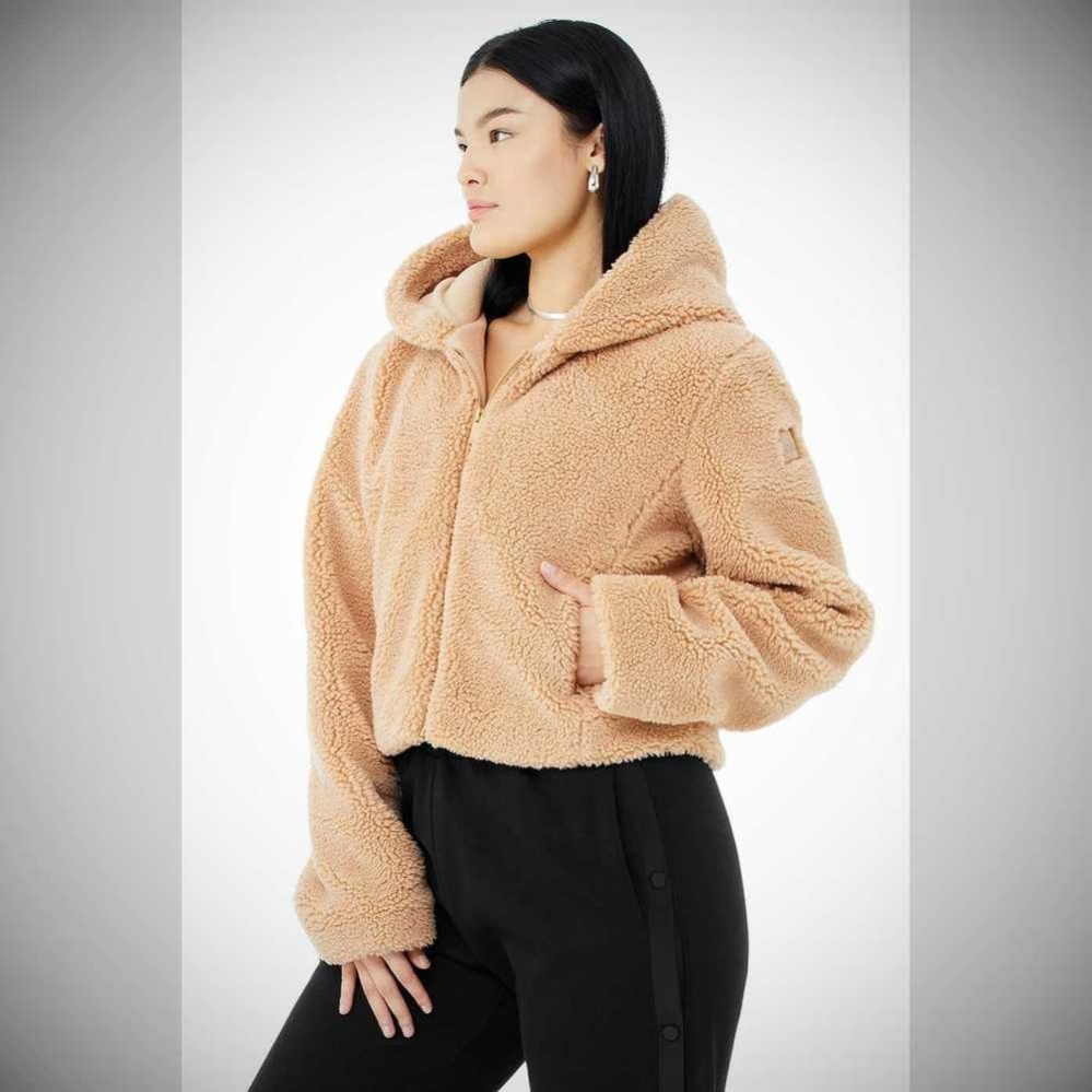 Alo Yoga LA Sherpa Jacke Damen Camel | MTWUVA963