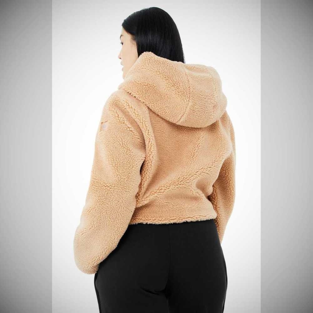 Alo Yoga LA Sherpa Jacke Damen Camel | MTWUVA963