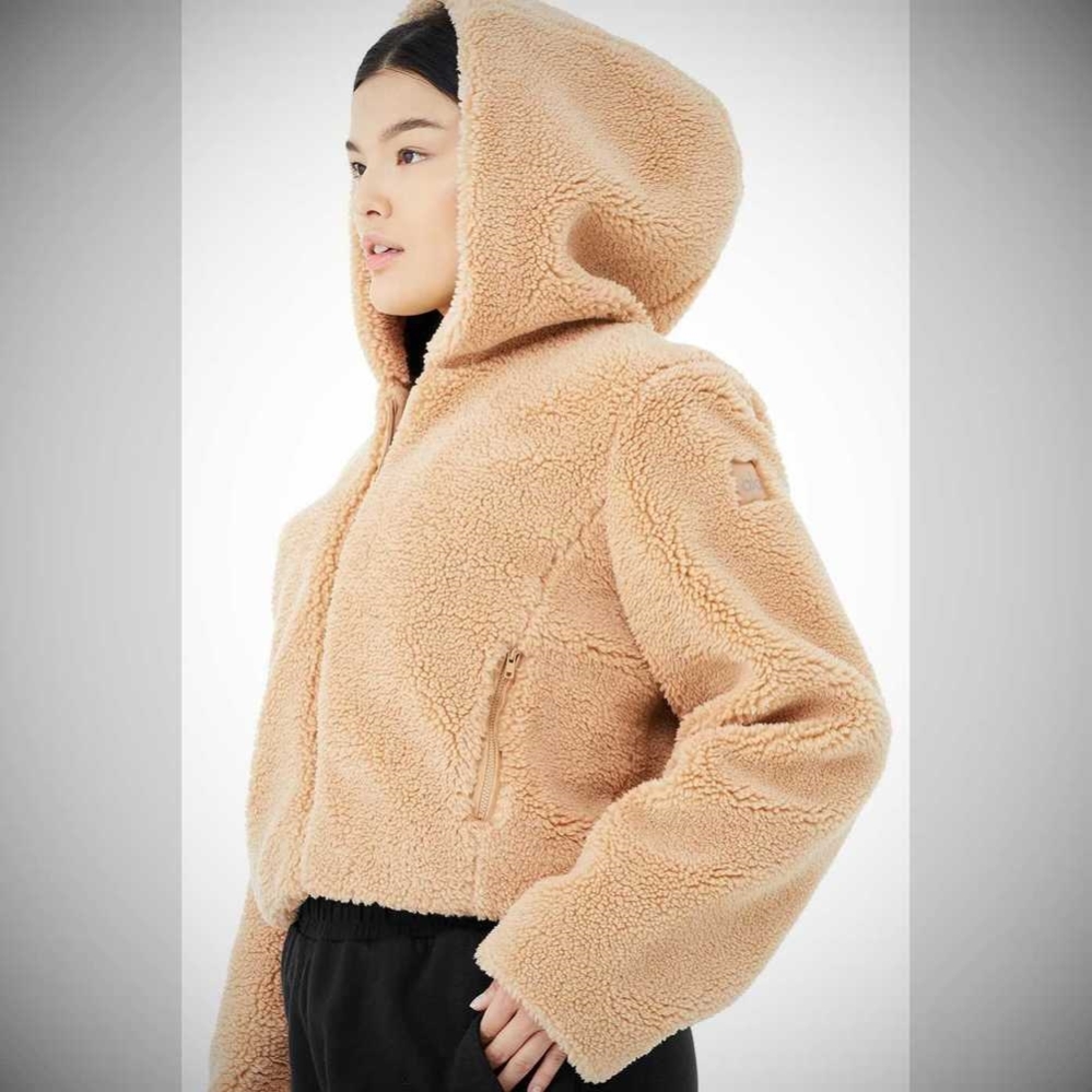 Alo Yoga LA Sherpa Jacke Damen Camel | MTWUVA963