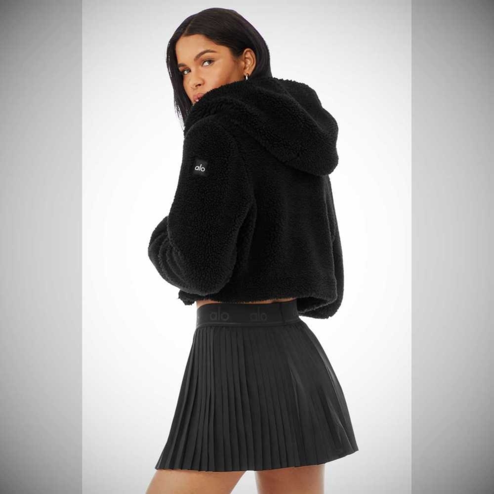 Alo Yoga LA Sherpa Jacke Damen Schwarz | DWROBQ718