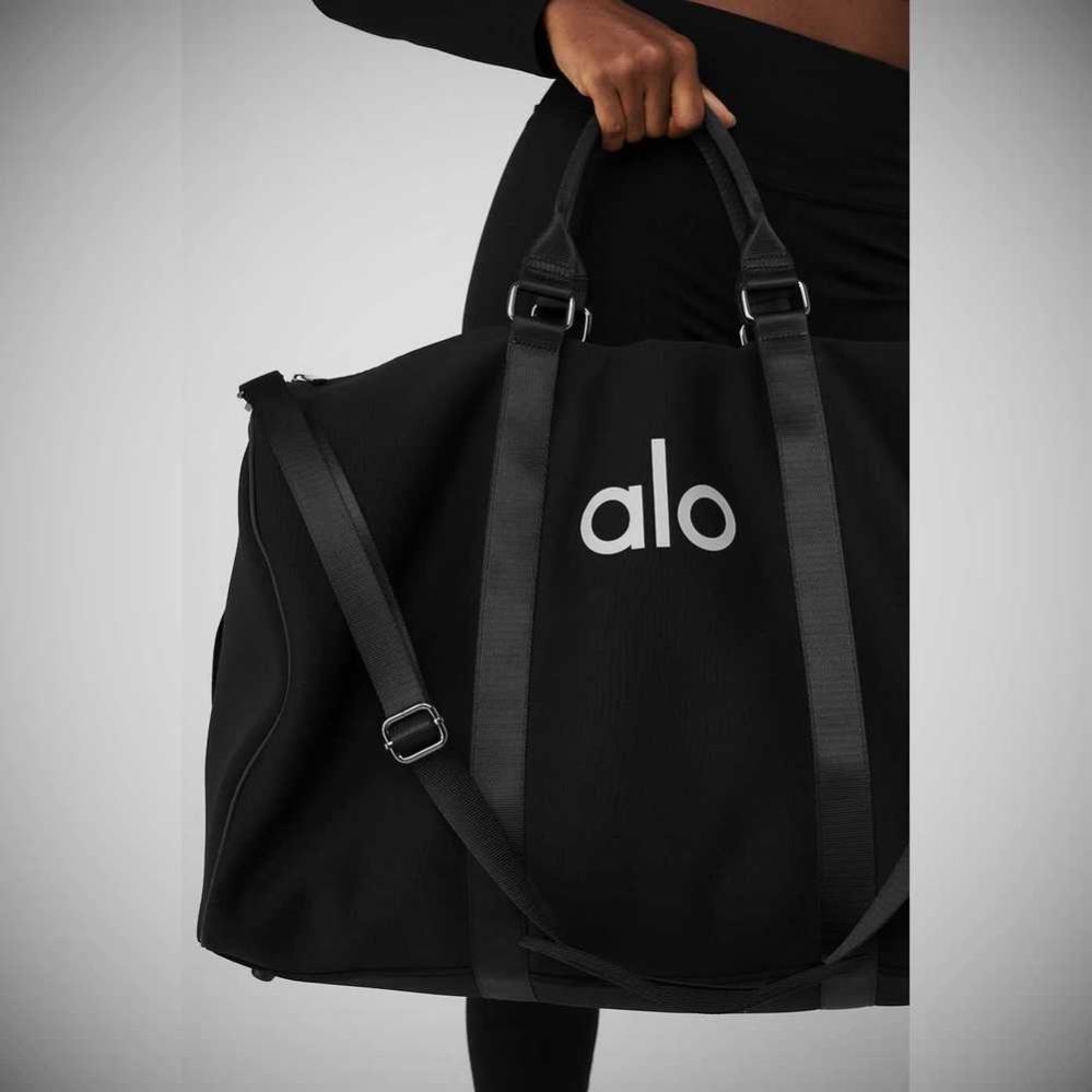 Alo Yoga Large Traverse Duffle Tasche Damen Schwarz Silber | JRWHPO375