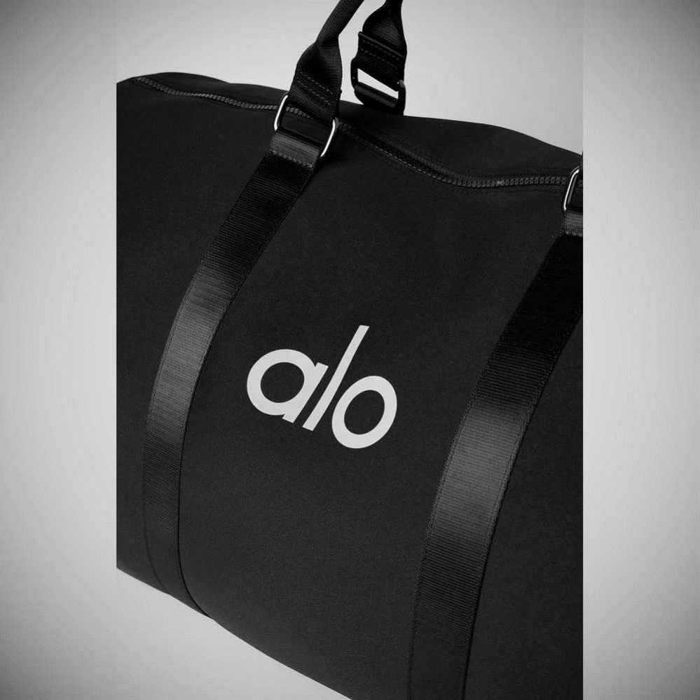 Alo Yoga Large Traverse Duffle Tasche Herren Schwarz Silber | FKDNWY487