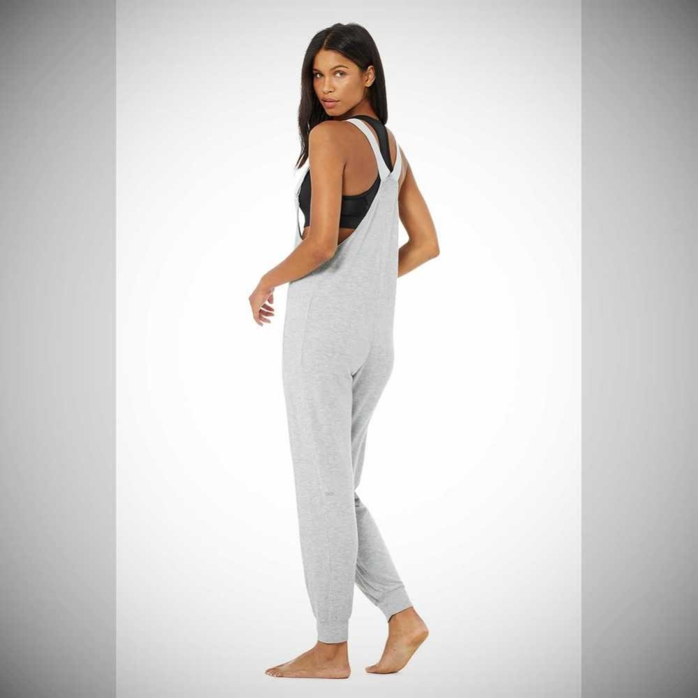 Alo Yoga Layback Jumpsuit Bodys Damen Grau | NKAHVB396