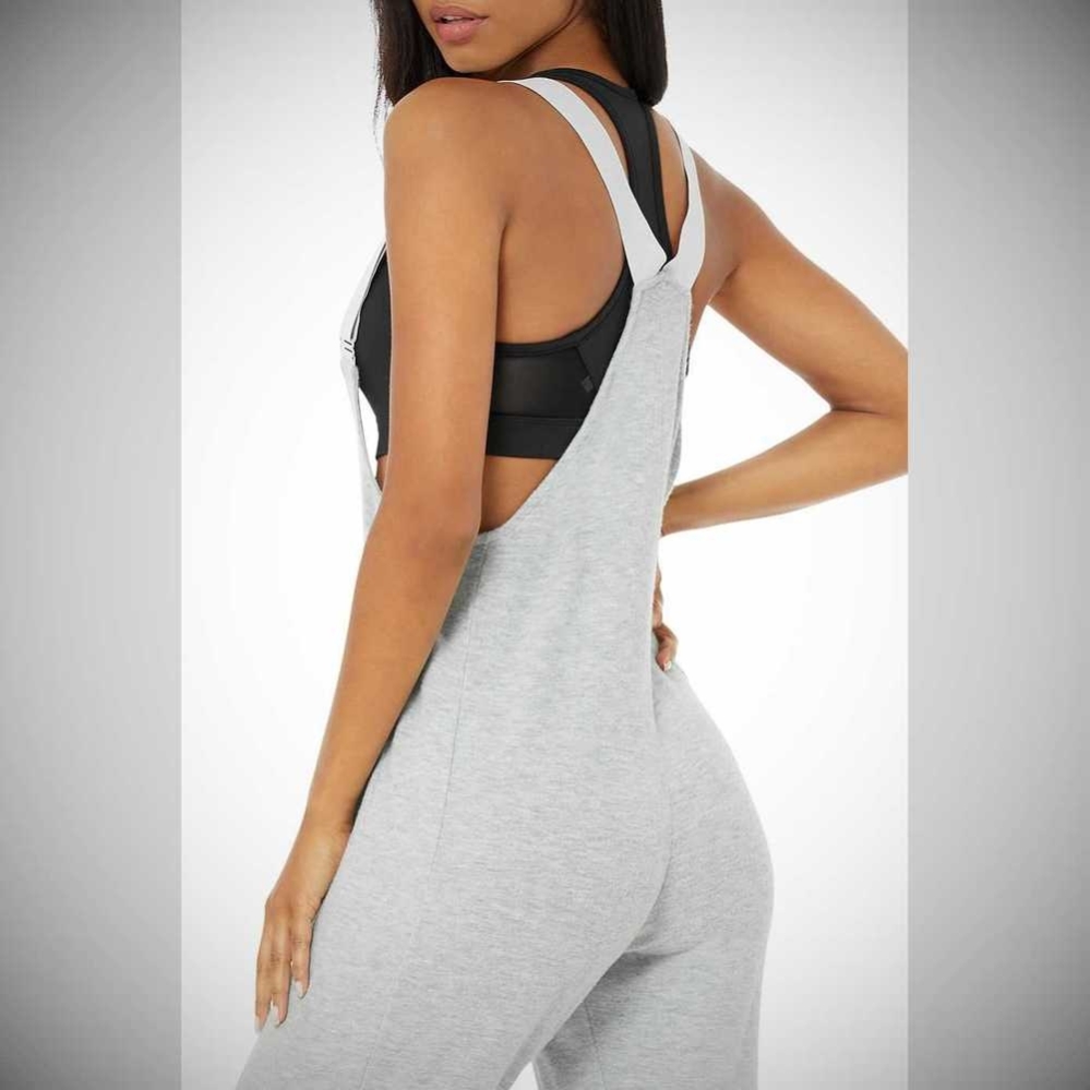 Alo Yoga Layback Jumpsuit Bodys Damen Grau | NKAHVB396