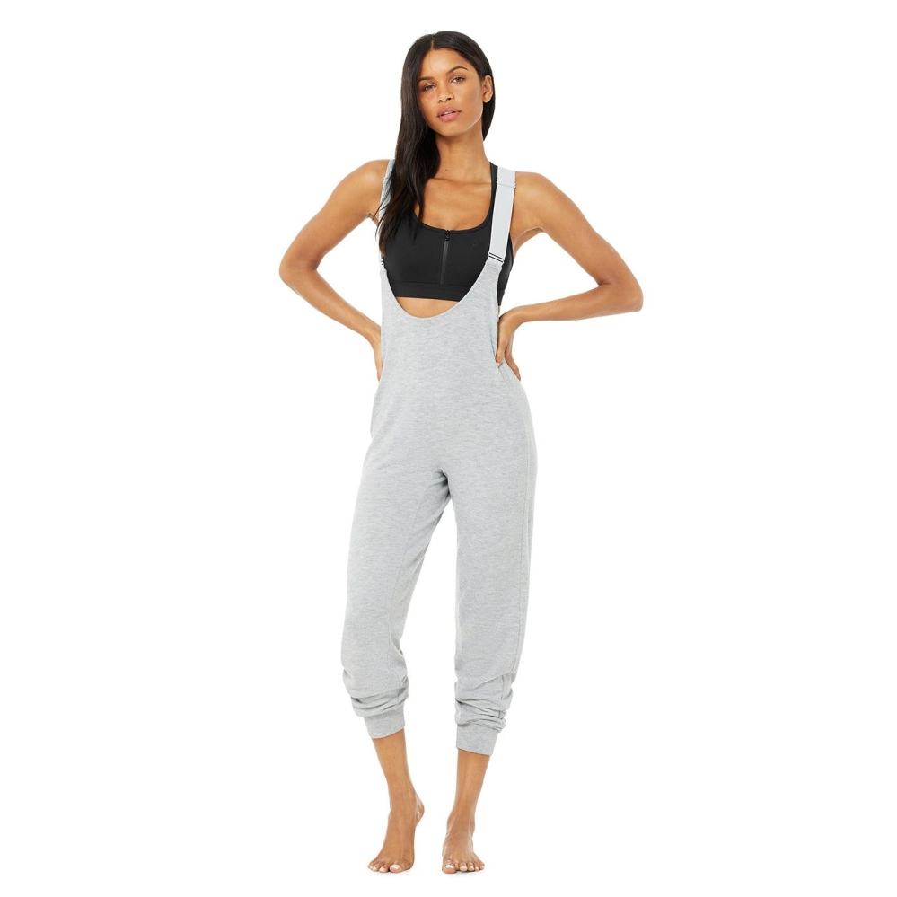 Alo Yoga Layback Jumpsuit Bodys Damen Grau | NKAHVB396