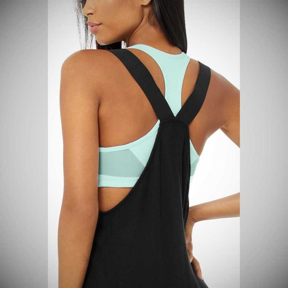 Alo Yoga Layback Jumpsuit Bodys Damen Schwarz | YGUEOJ780