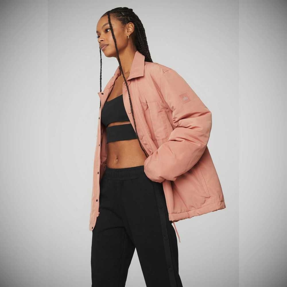 Alo Yoga Legend Jacke Damen Rosa Grau | OZULFN791