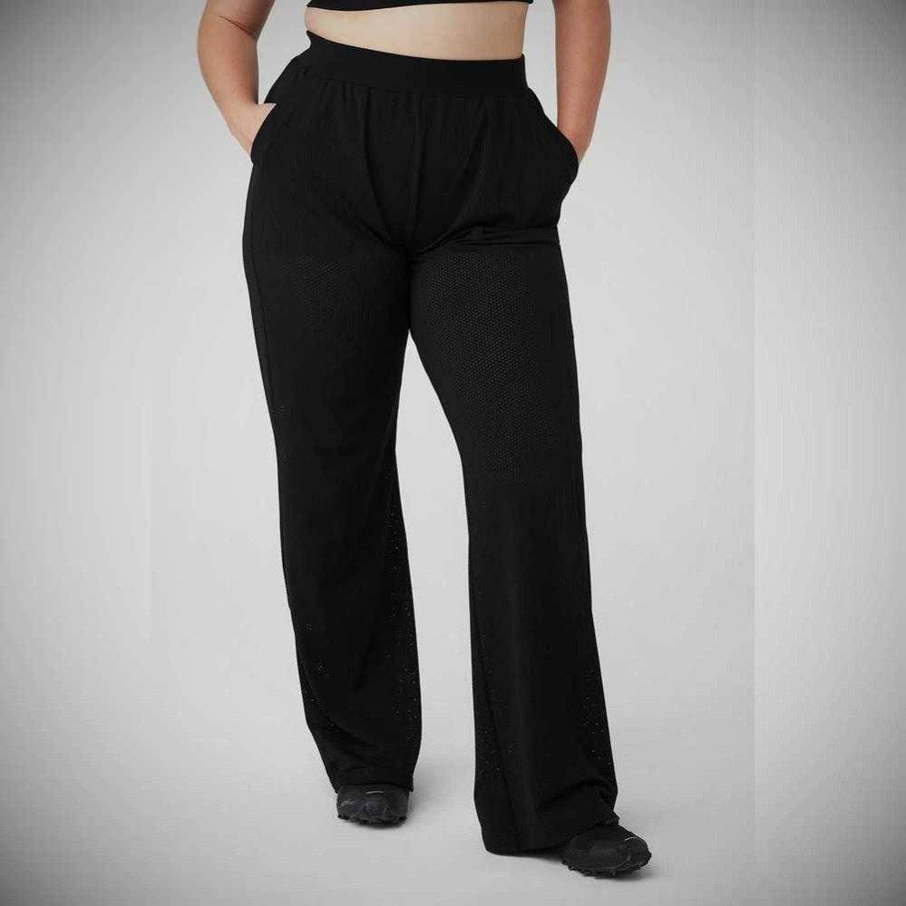 Alo Yoga Mesh All-Star Weite Leg Hose Damen Schwarz | VWSOXP984