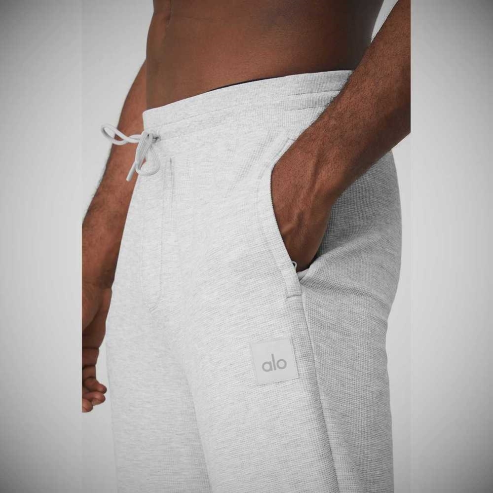 Alo Yoga Micro Waffle Fast Break Sweathose Herren Grau | ESLXYR016