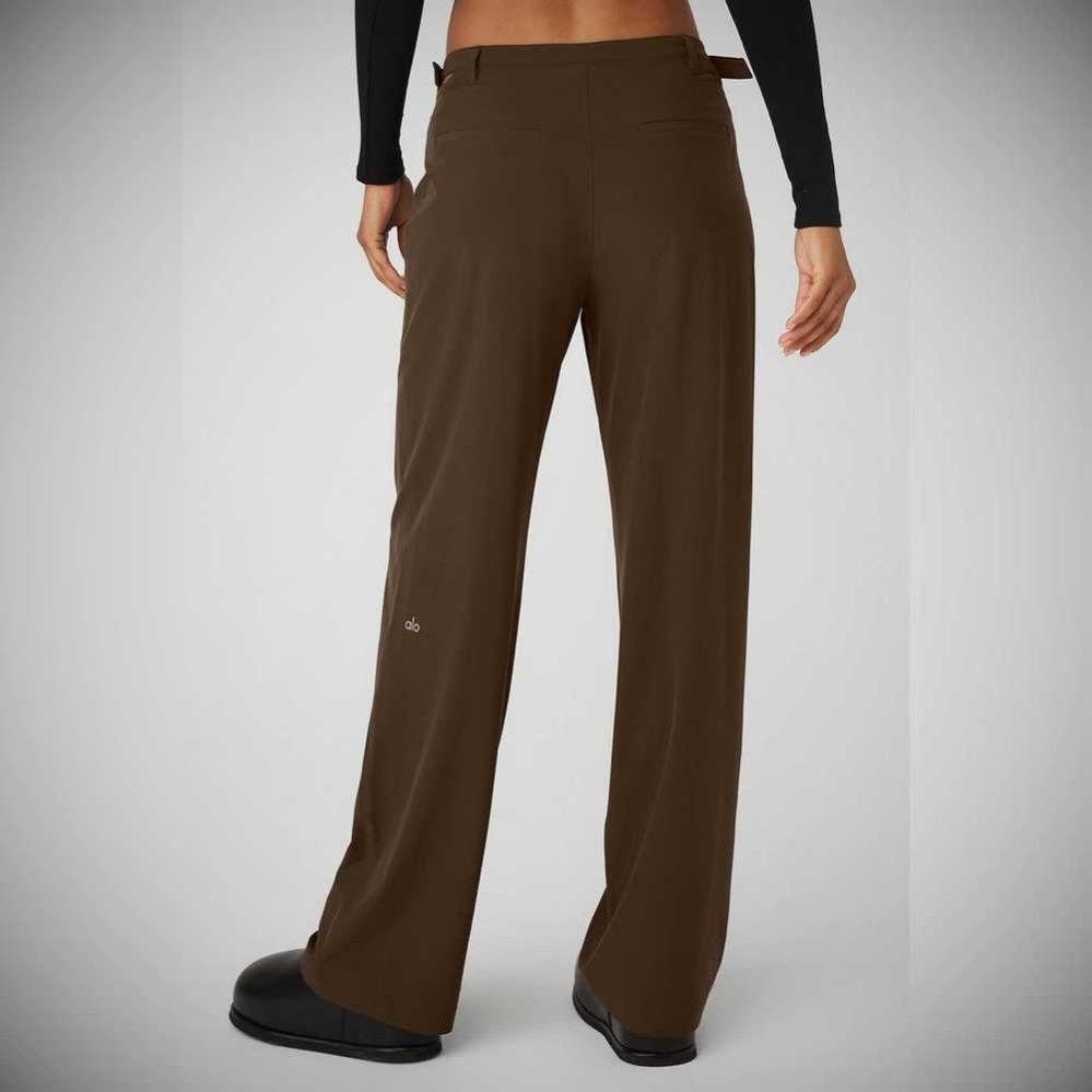 Alo Yoga Mid-Rise Showdown Trouser Hose Damen Kaffee | DIFLBC504