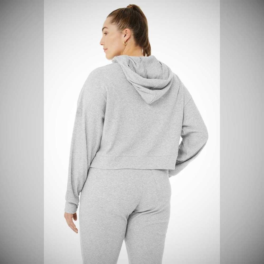 Alo Yoga Muse Hoodie Damen Grau | JMSVBN473