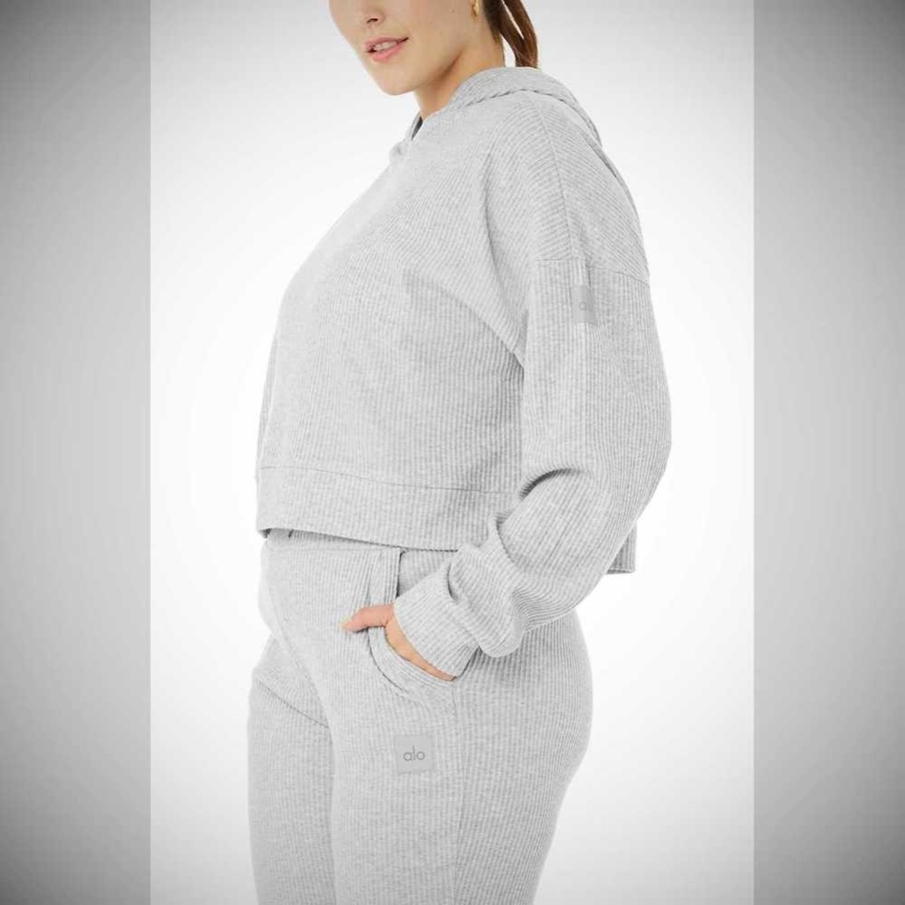 Alo Yoga Muse Hoodie Damen Grau | JMSVBN473