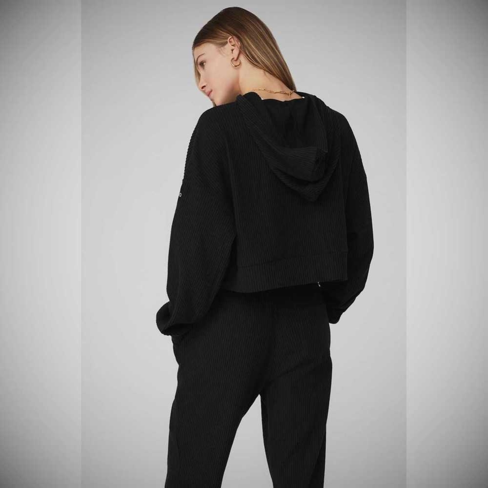 Alo Yoga Muse Hoodie Damen Schwarz | OHPUBX769