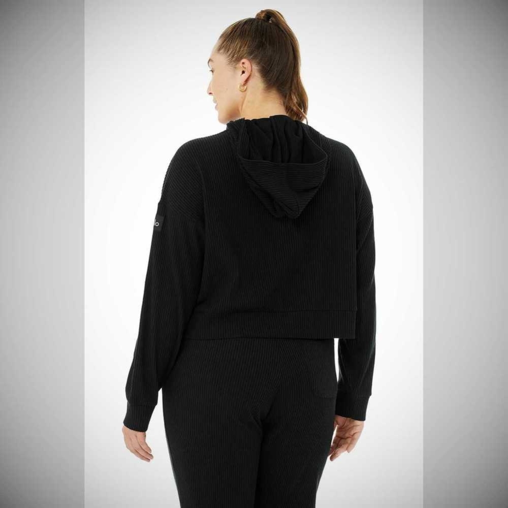 Alo Yoga Muse Hoodie Damen Schwarz | OHPUBX769