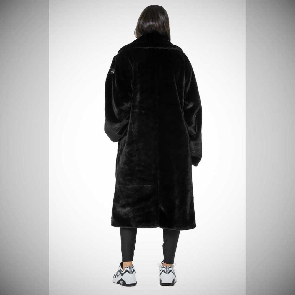 Alo Yoga Oversized Faux Fur Trench Jacke Damen Schwarz | GHDVIJ295