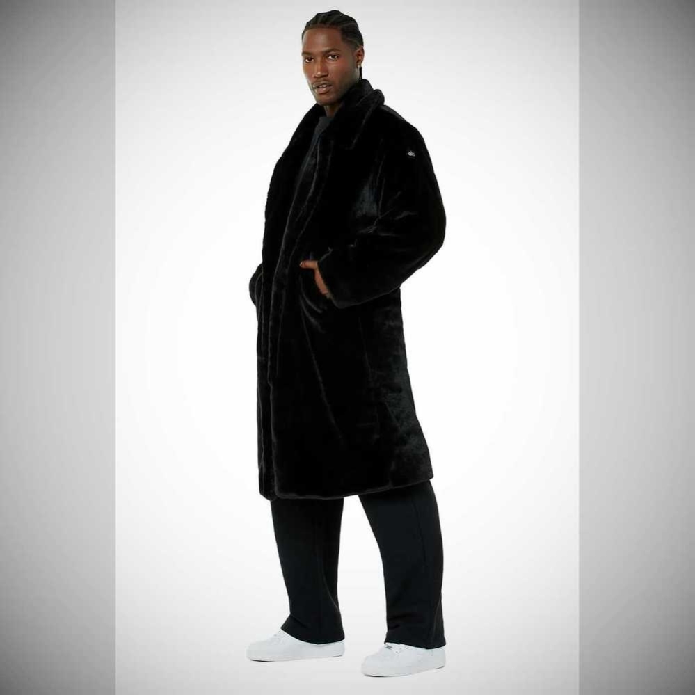 Alo Yoga Oversized Faux Fur Trench Jacke Herren Schwarz | HMZUCX864