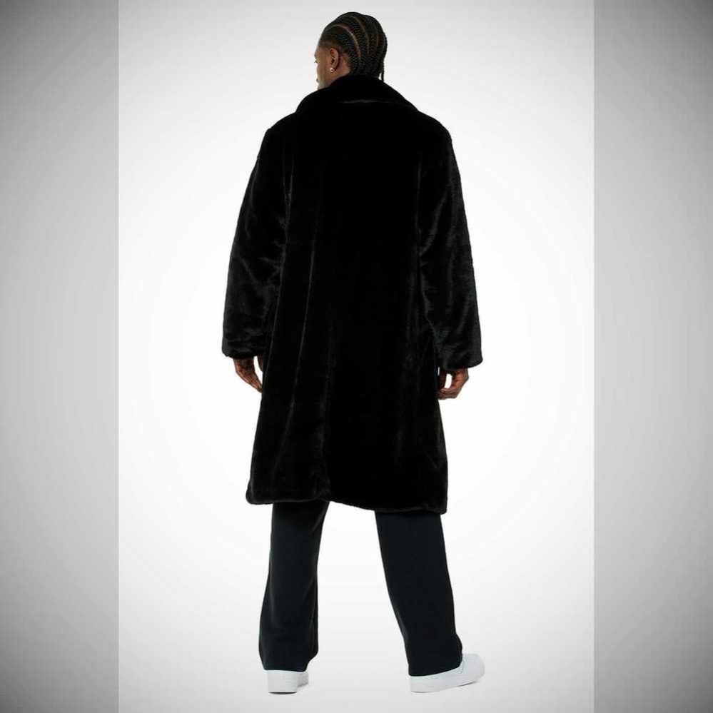 Alo Yoga Oversized Faux Fur Trench Jacke Herren Schwarz | HMZUCX864