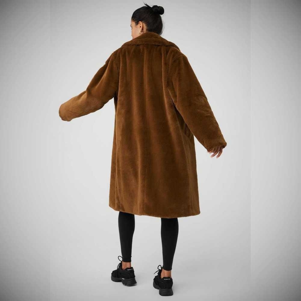 Alo Yoga Oversized Faux Fur Trench Jacke Damen Schokolade | UETING158