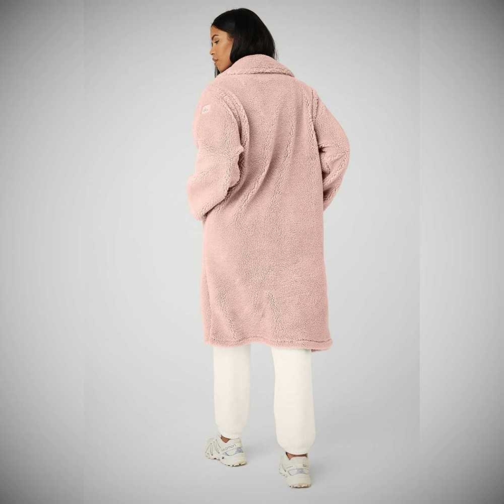 Alo Yoga Oversized Sherpa Trench Jacke Damen Grau Rosa | CZLHUR492